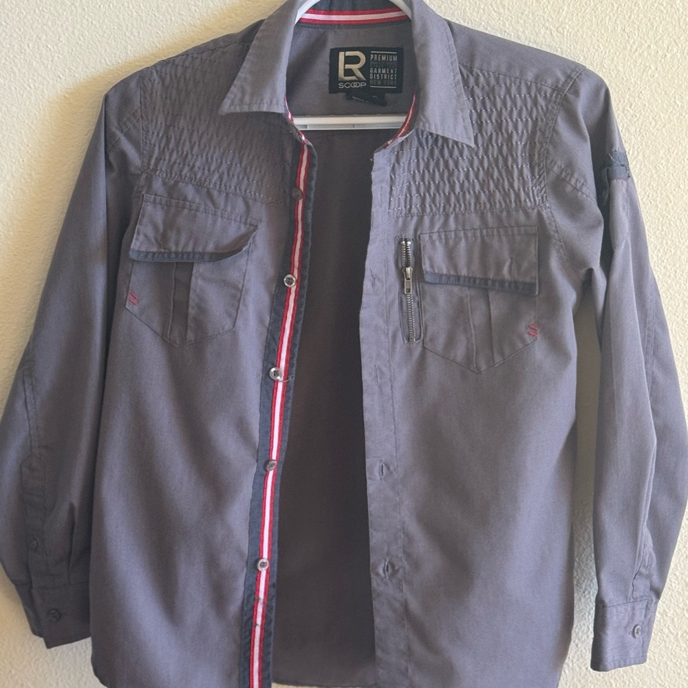 LR Scoop youth size 8 button down long sleeve shirt. Authentic, boutique shirt.